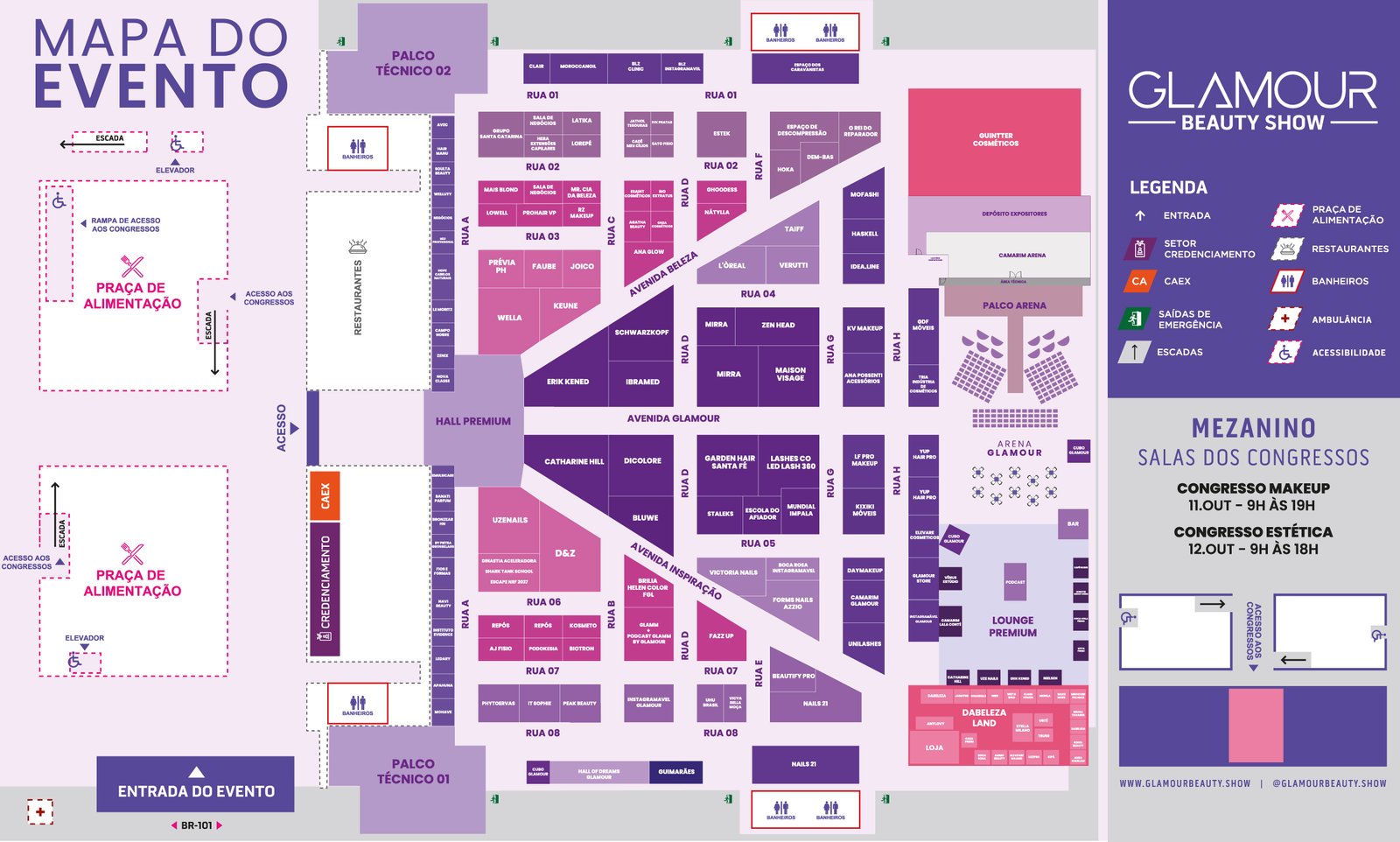 Mapa do evento Glamour Beauty Show